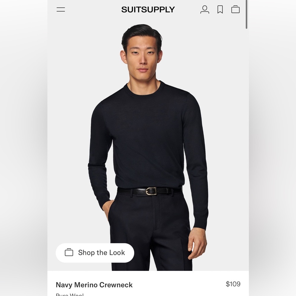 SUITSUPPLY Navy Merino Wool Medium but fits like a small